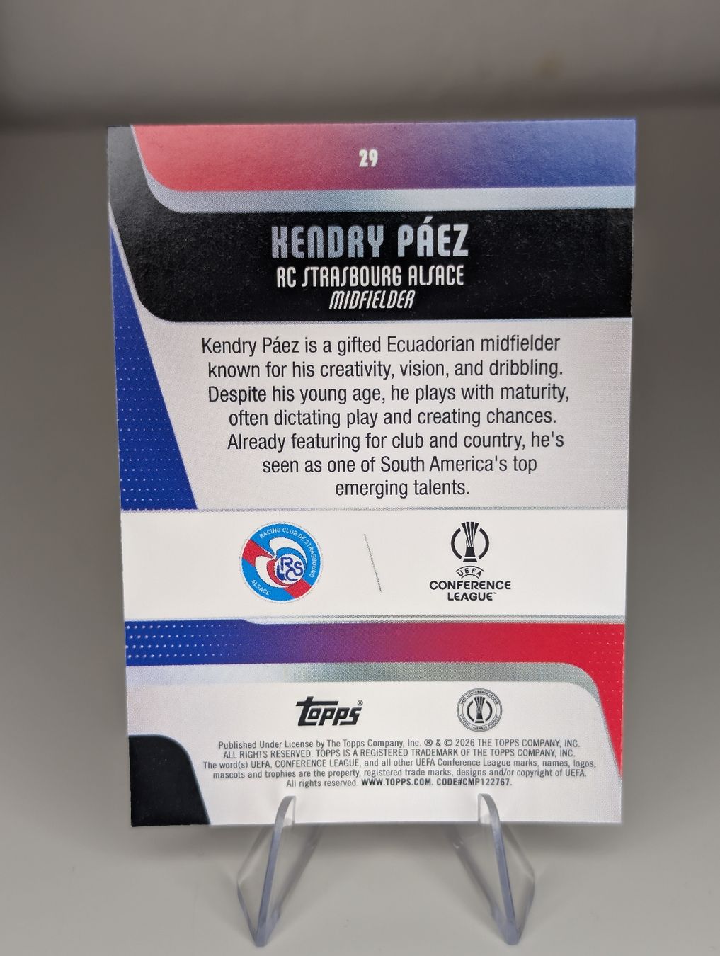 Topps Carte collezionabili: Kendry Paez RC Rc Strasbourg Topps Flagship – Nuovo (secondo la descrizione) da Hunzenschwil venduto da BRPCards 1