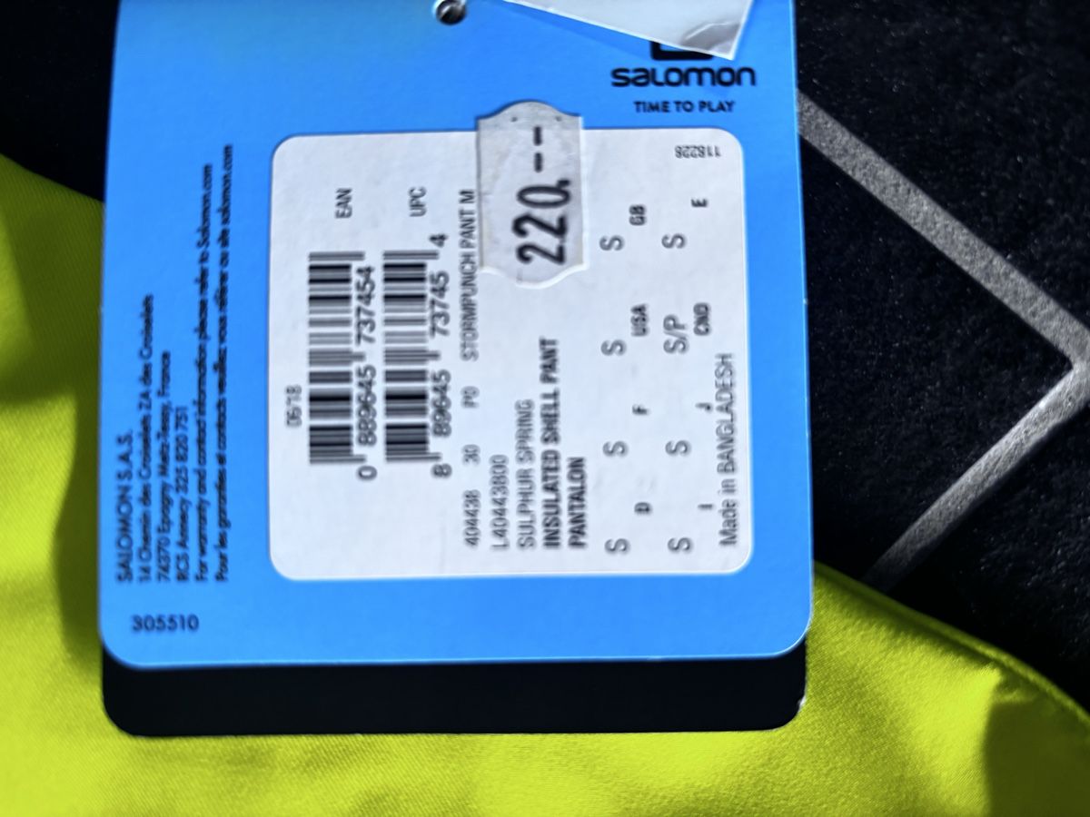 Salomon Pantaloni: Pantalon Salomon ski taille S – Nuovo e nell'imballaggio originale da Val-d'Illiez venduto da Laurent046 1
