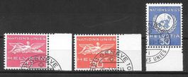 ONU (D VII) Serie 28 - 30 Halbmondstempel Genève 20.7.1969