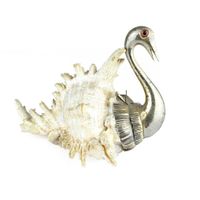 Binazzi-Skulptur „Schwan“ aus Murex-Muschel und Silber