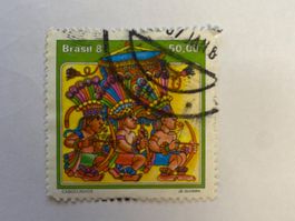 Timbre-poste Brésil 81  50,00, caboclinhos, Jo Oliveira