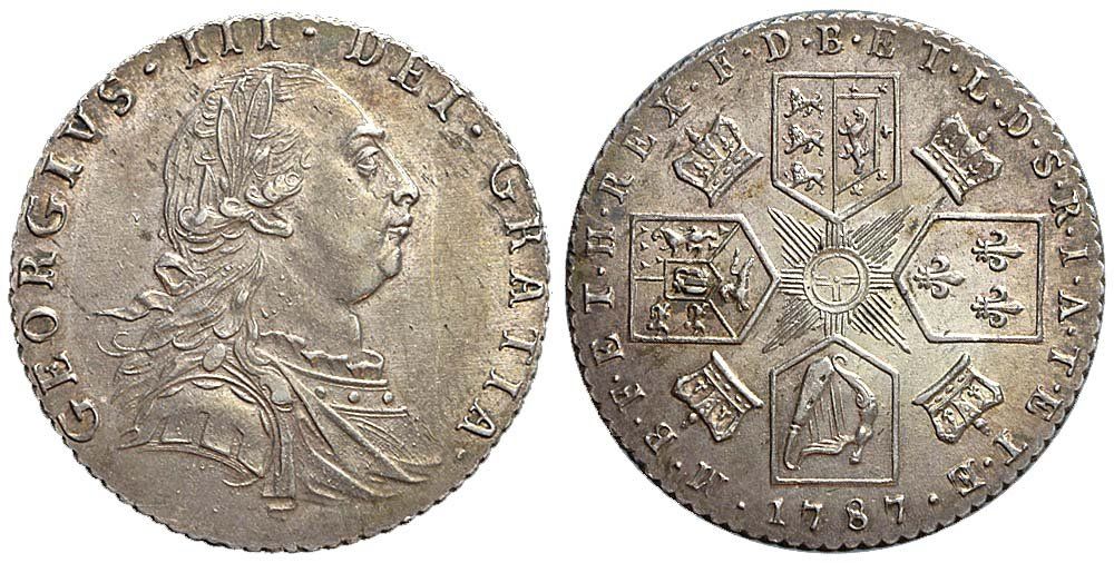 Alle Münzen: Großbritannien, Sixpence 1787 – Gebraucht aus Chiasso von Novamarketing
