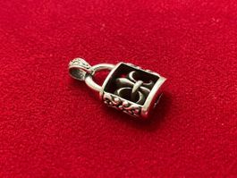 Anhänger Schloss Französische Lilie 925 Sterling Silber