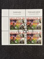 Timbre-poste spécial 50 ans UEFA Helvetia 130 4 pièces