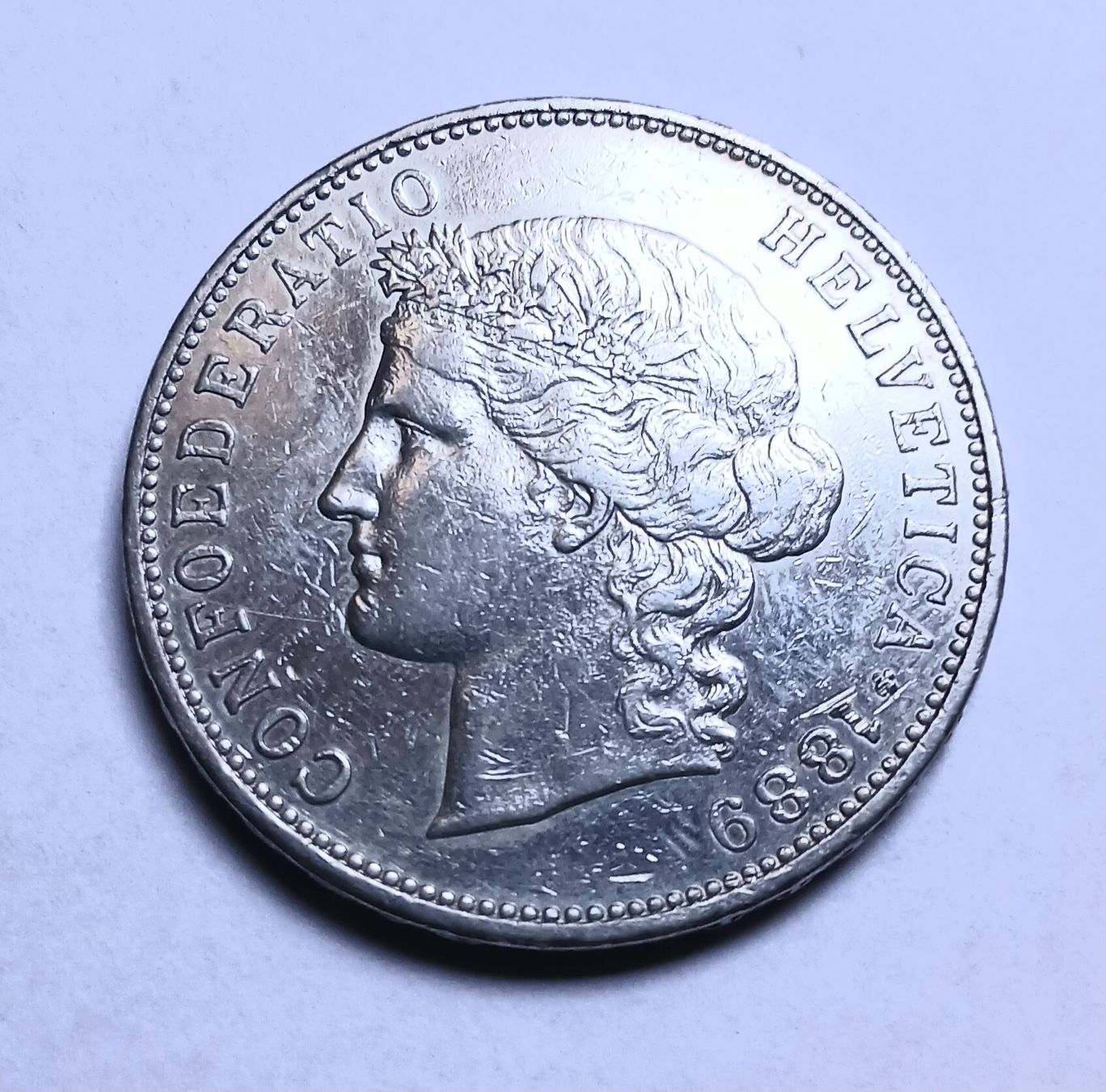 Alle Münzen:  5 Francs argent  1889 – Gebraucht aus Sciernes-d'Albeuve von Dojo004 1