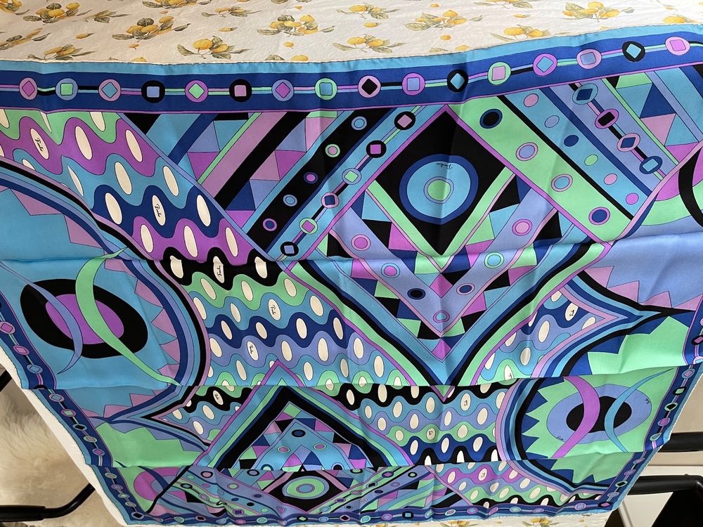 Foulard Femme Vintage Renoir - Polyester Multicolore 87x90 Cm - Très Bon État