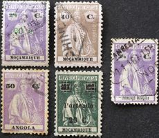 Alte Briefmarken Sammlung: Angola, Moçambique