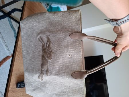 Tasche Longchamp Le Pliage beige Leinwand guter Zustand
