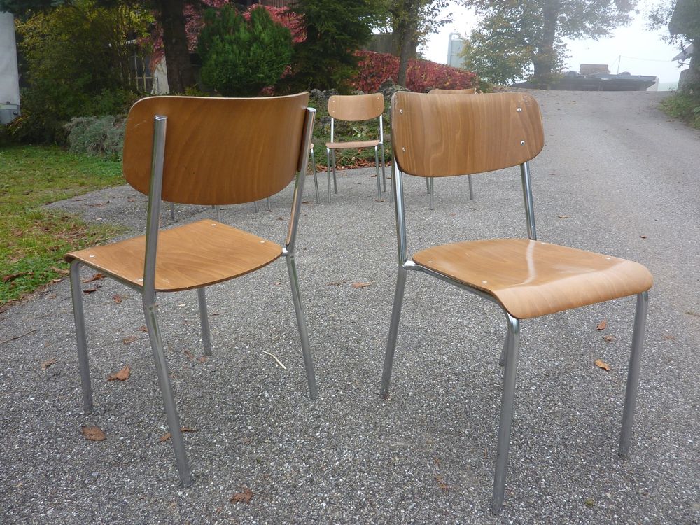 6 Stühle Holzstühle Stapelstühle Seminarstühle stapelbar 2