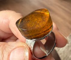 Einzigartiger Ring mit grossem Bernstein.💍🧡