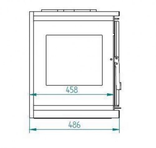 IT-103 K - Insert à bois en acier, verre sérigraphié, 3 cotés