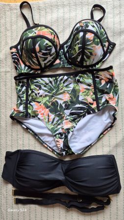 Bikini mit High-Waist Hose und zweitem Oberteil