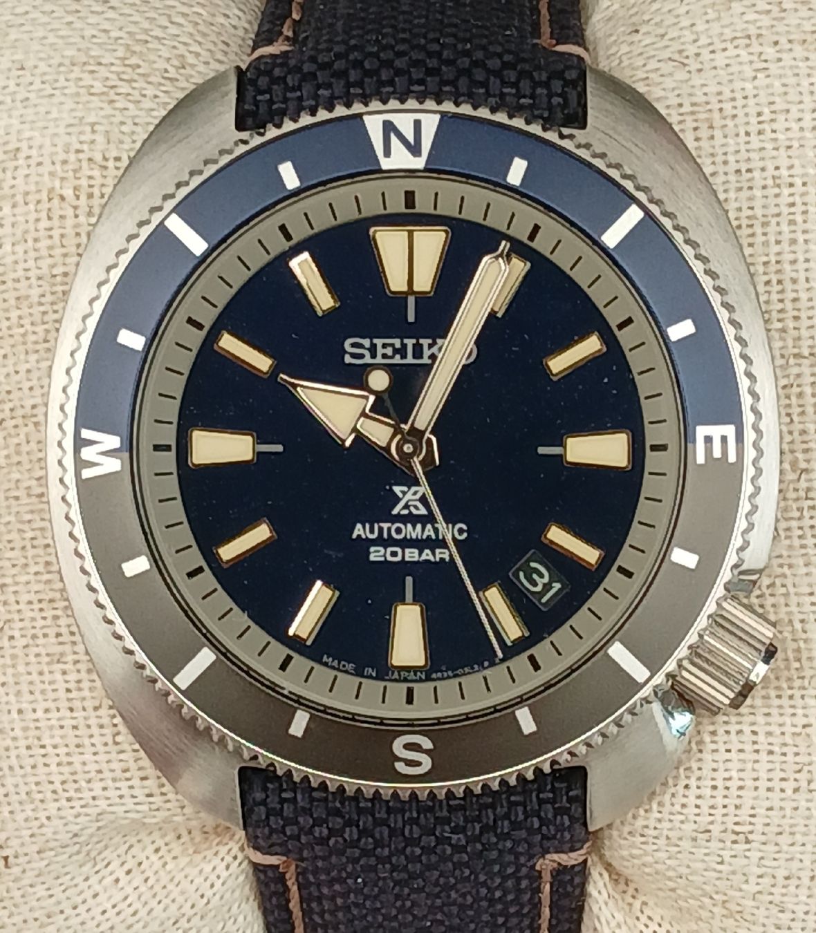 Seiko Orologi: Seiko Prospect SRPG15J-8 Land Tortoise Blue Automatic Diver – Nuovo e nell'imballaggio originale da St-Cergue venduto da gar_x2b7 2