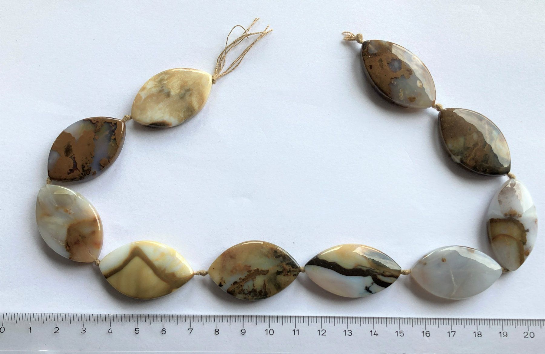 Perle (finte): 10 perles Agate USA, "Feuilles" / USA-Achat – Nuovo e nell'imballaggio originale da Goumoens-la-Ville venduto da brandonv 2