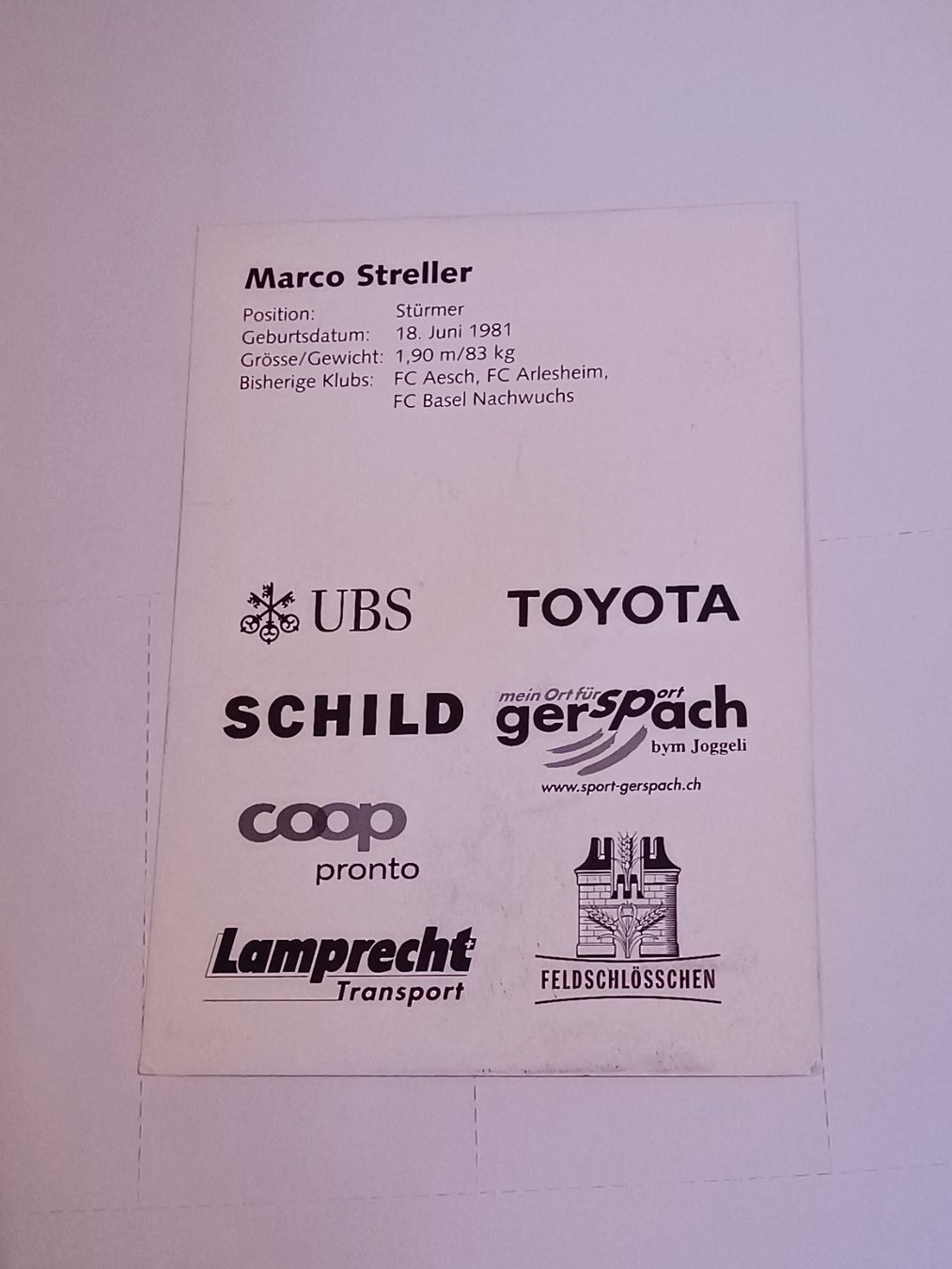 Autogramme: Marco Streller -  original Autogramm – Gebraucht aus Menziken von Artographs 1