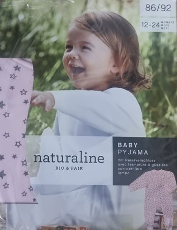 Baby Pyjama Naturaline Grösse 86/92 Rosa Sterne