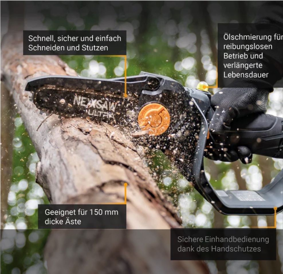 Seghe: 18 Volt  Einhand Akku-Kettensäge /  Brushless 7'' – Nuovo e nell'imballaggio originale da Solothurn venduto da Bulldog 5