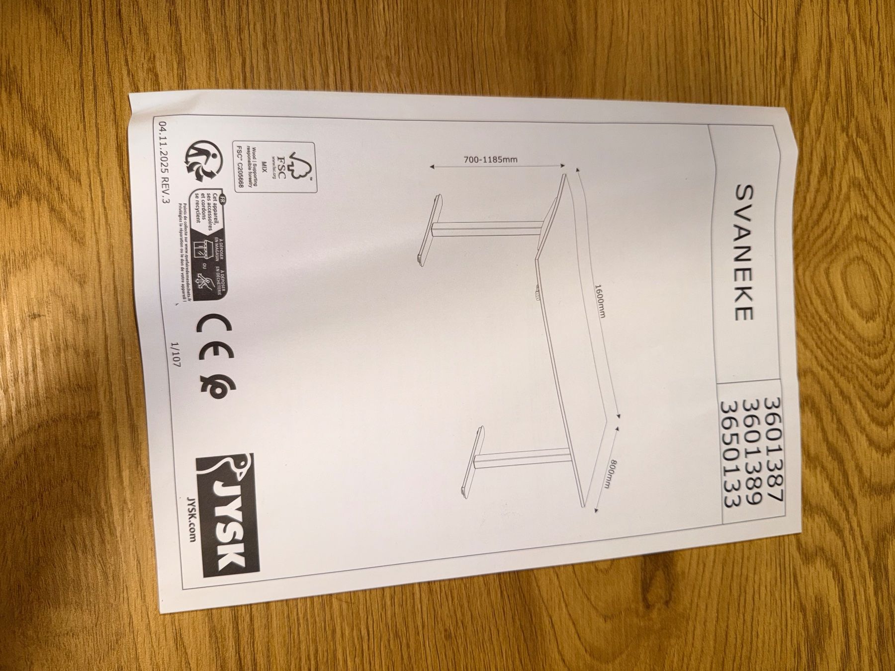 Jysk Scrivanie: Adjustable Standing Desk - Oak Wood - Perfect Condition – Usato da Amriswil venduto da alv_9q2c 5