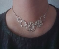 Superschöne besondere Halskette Filigrantechnik Silber 925