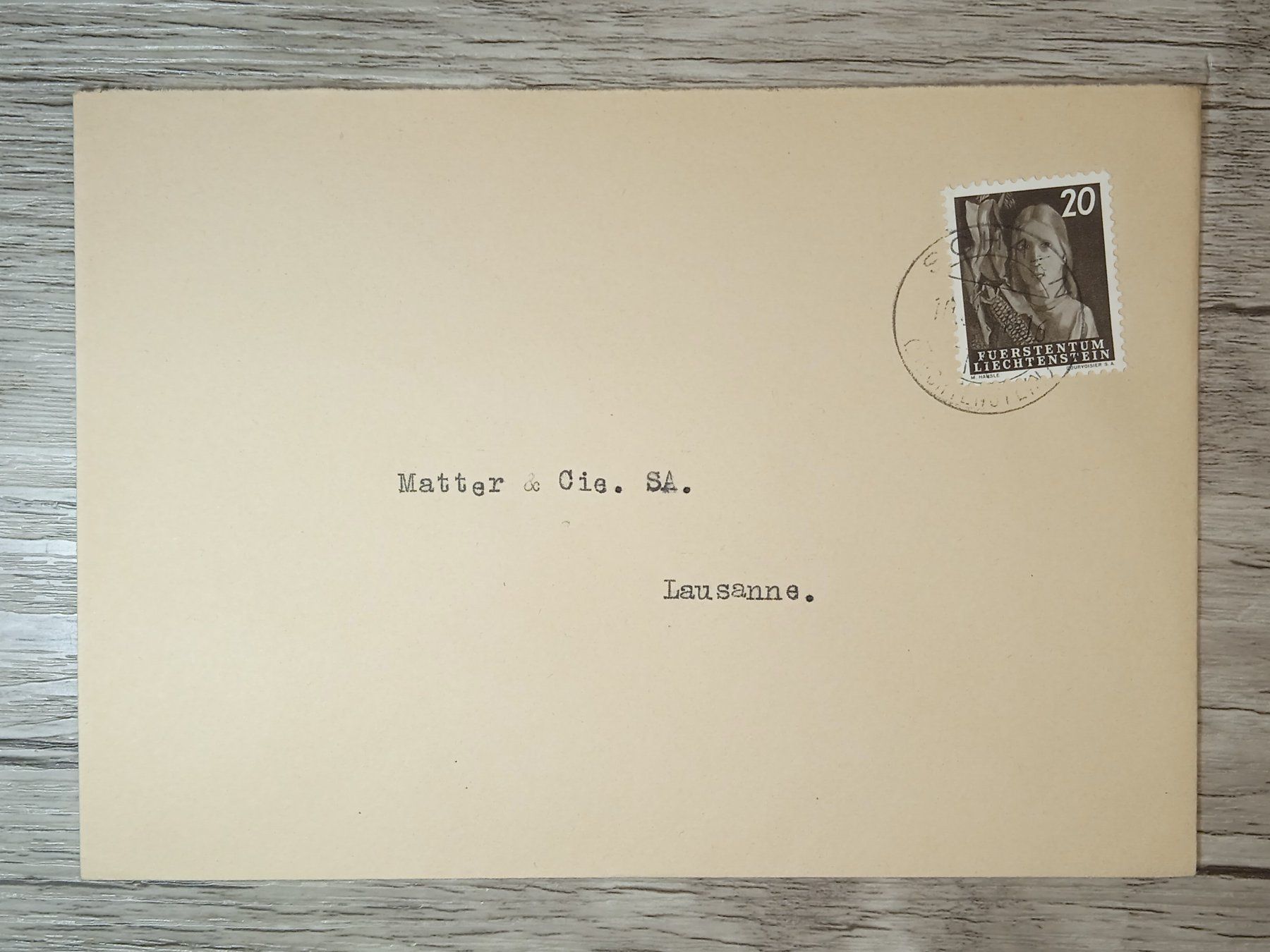 Tutti i francobolli: TR50 Enveloppe + Timbre Lichtenstein 1951 – Usato da Cousset venduto da Patrick_Collections