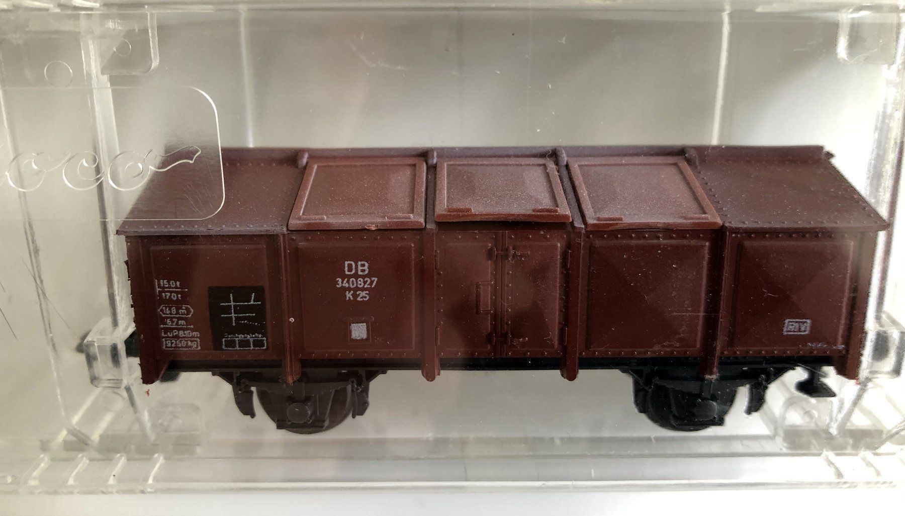 Roco Modellini di ferrovie: Roco 4313 DB Klappdeckelwagen Spur H0 – Nuovo e nell'imballaggio originale da Burgdorf venduto da Gedora 1