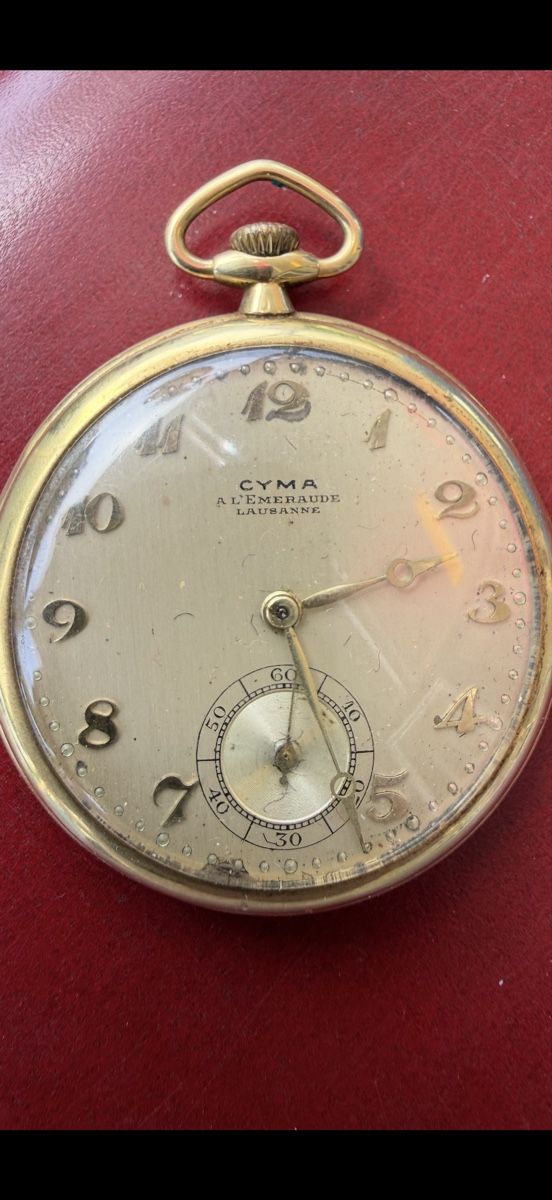 Cyma Orologi: Cyma. Taschenuhr ca 1920 – Usato da bern venduto da Seeburg 7