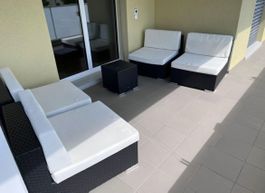 Rattanlounge MALVEA schwarz/braun