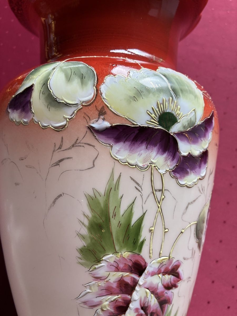 Vasi & Recipienti: Jugendstil - grosse Opalinevase mit Blumendecor – Usato da Dornach venduto da Rosengarten 4
