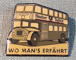 O109 - Grosser Pin Bus Bündner Tagblatt - Wo man's erfährt