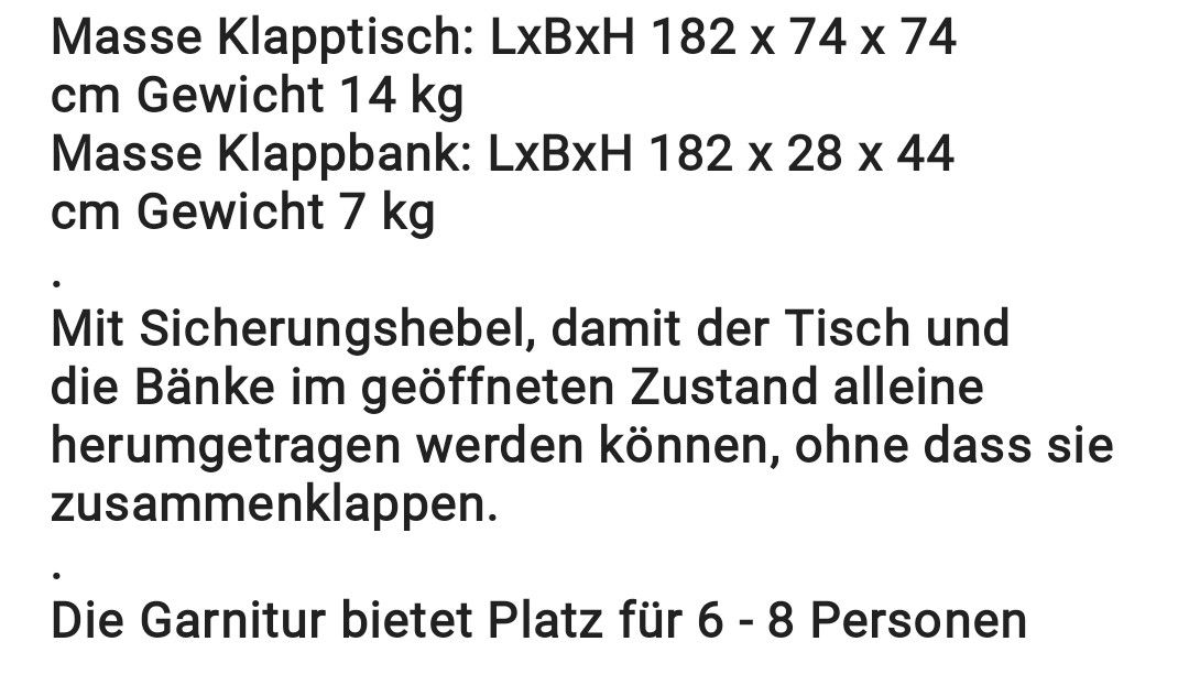 Set di tavolo e panche: Festbank Garnitur weiss – Nuovo (secondo la descrizione) da Wabern venduto da jnk7 5