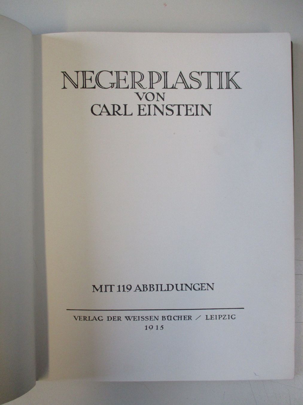 Bücher: CARL EINSTEIN - NEGERPLASTIK 1915 ERSTE AUFLAGE – Gebraucht aus Zürich von edi_9xtw 1