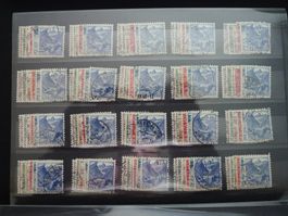 1948 Schweizer Briefmarken Dubletten auf 12 Steckkarten