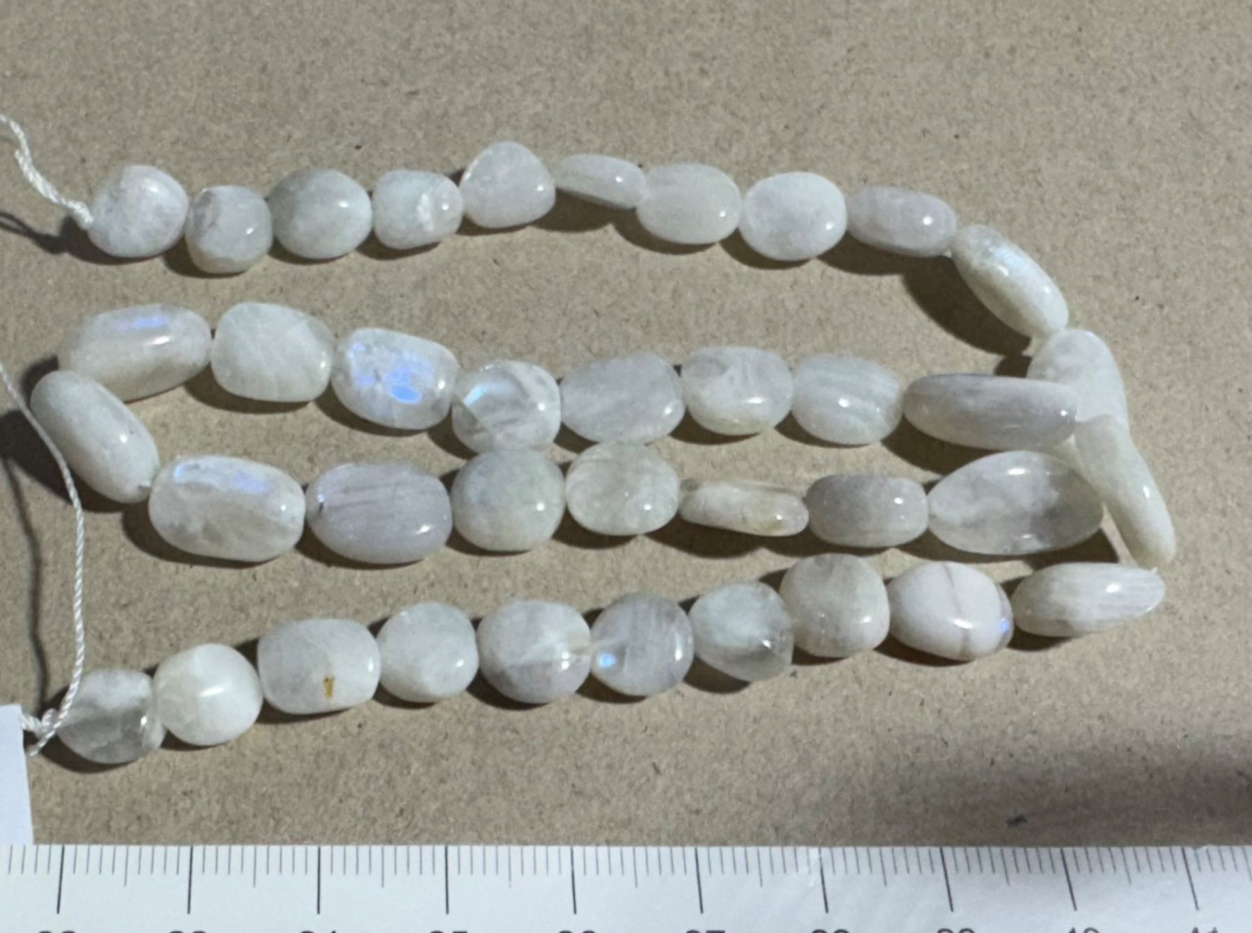 Catenine: exclusiver Mondstein wunderschön,   Strang 40cm TOP !!! – Nuovo e nell'imballaggio originale da Leuggern venduto da gemshow 3