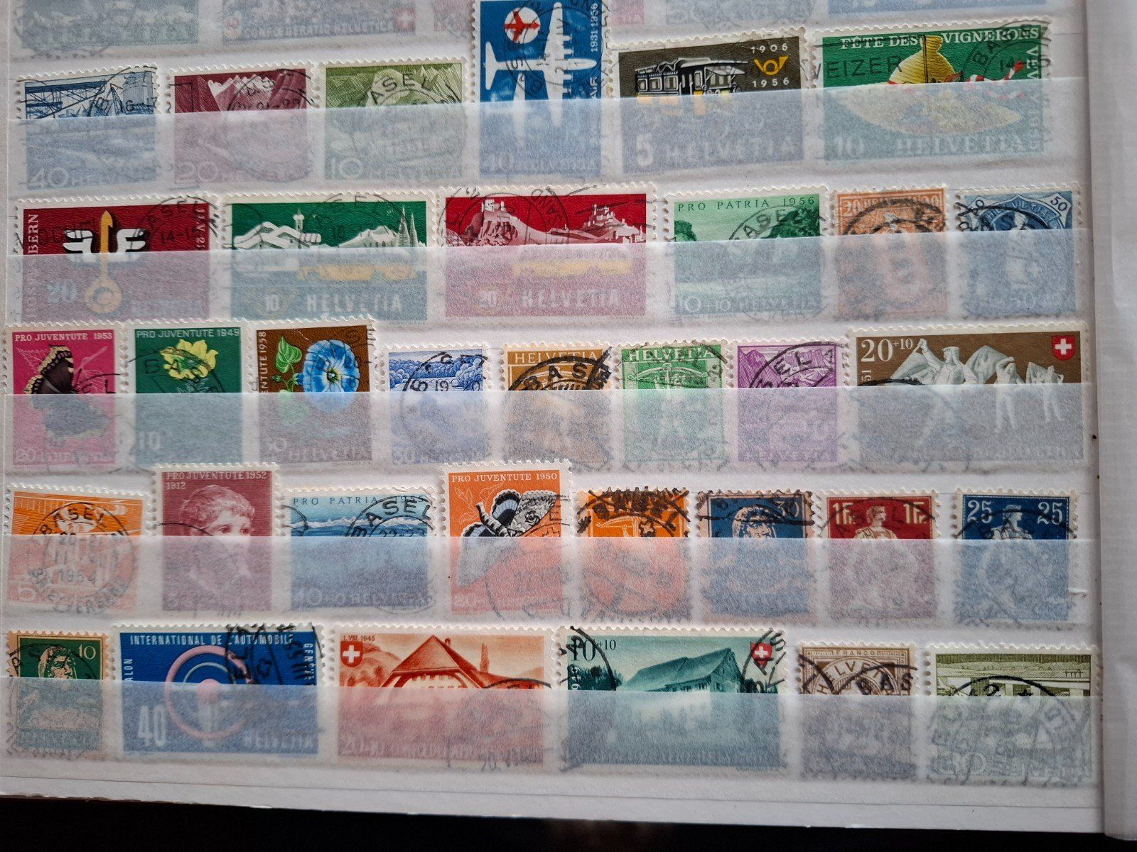 Alle Briefmarken: 67 Schweizer Briefmarken mit Stempel "Basel" – Gebraucht aus Frauenfeld von Interessent1 3