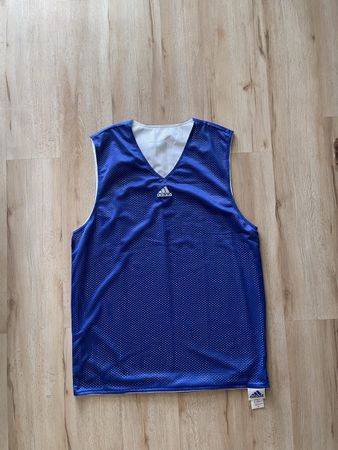 Maillot de basket Adidas réversible bleu blanc M neuf origin