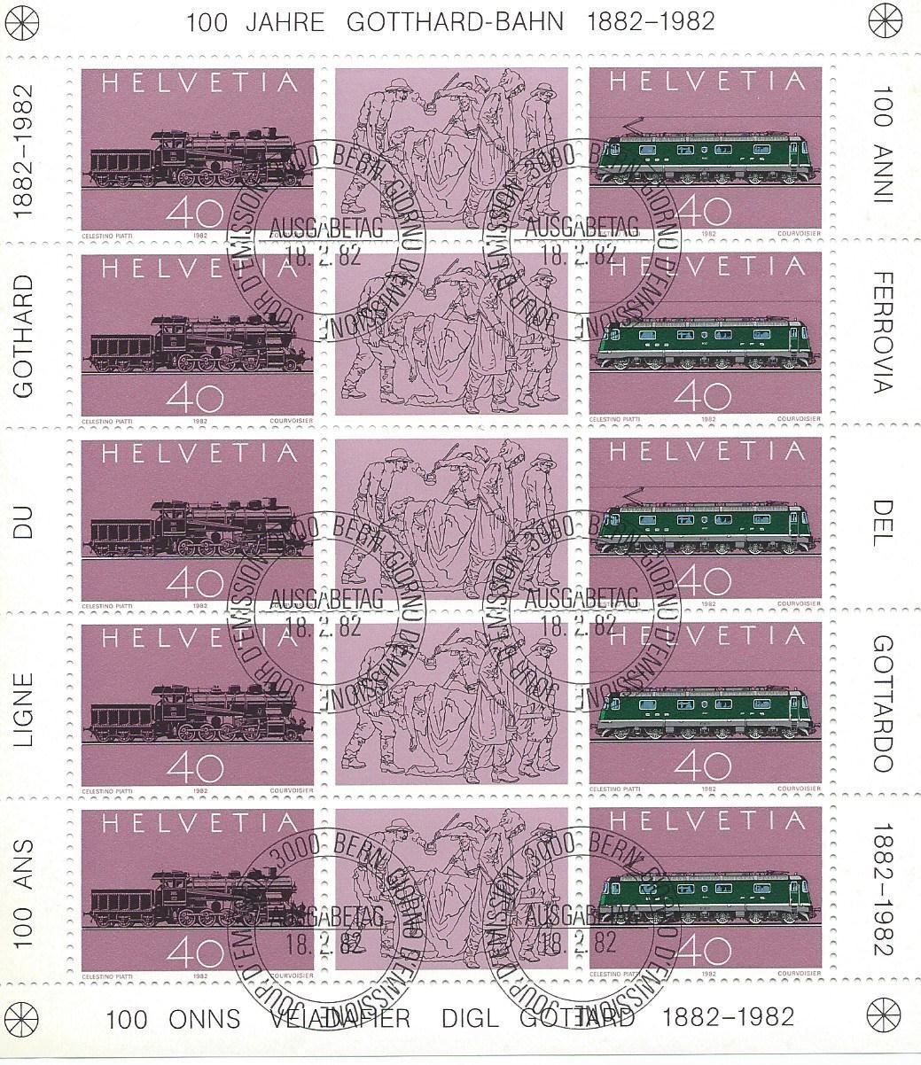 Tutti i francobolli: SUISSE 1982 Chemin de fer du St-Gothard – Usato da Bussigny venduto da jacky1953