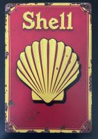 Blechschild SHELL Muschel rechteckig Deko fun Sammler