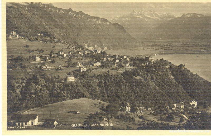 Cartoline postali: Glion - et Dent de Midi + ca. 1925 – Usato da Emmenbrücke venduto da teestube