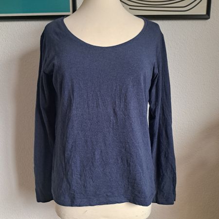Damen Longsleeve ellen amber Grösse M blau Bio Cotton