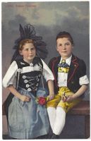 p 4869   Mädchen  und  Knabe  in  Berner  Trachten