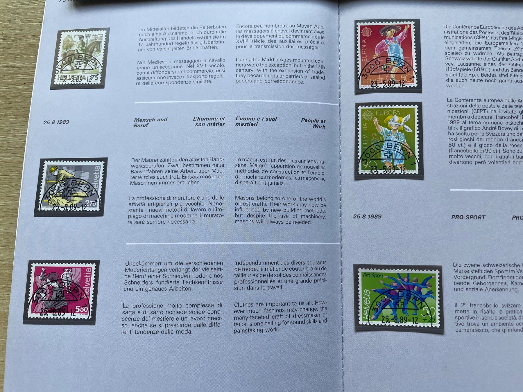 Tutti i francobolli: Carnet timb. 1989, prix poste 29.- SBK 69.- – Usato da Sonceboz-Sombeval venduto da Comment2 2