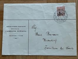 Brief Campione d'Italia nach Zumikon, Super Stempel