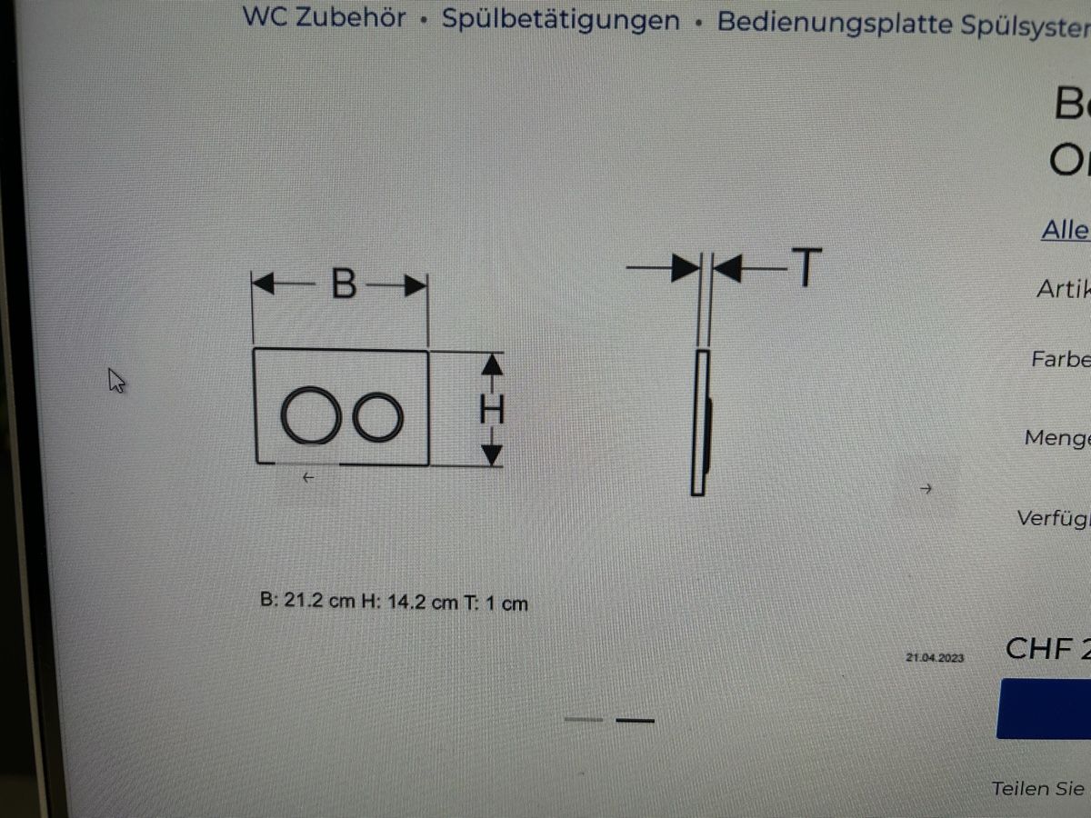 Servierplatten: Betätigungsplatte Geberit Omega  – Neu und originalverpackt aus Bachenbülach von smoki-2019 2