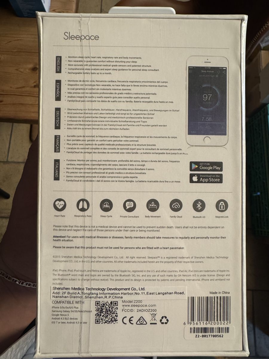 Attrezzature mediche: Sleeppace RestOn Smart Sleep Tracker - New in Box! – Nuovo e nell'imballaggio originale da Seuzach venduto da Wolf936 2