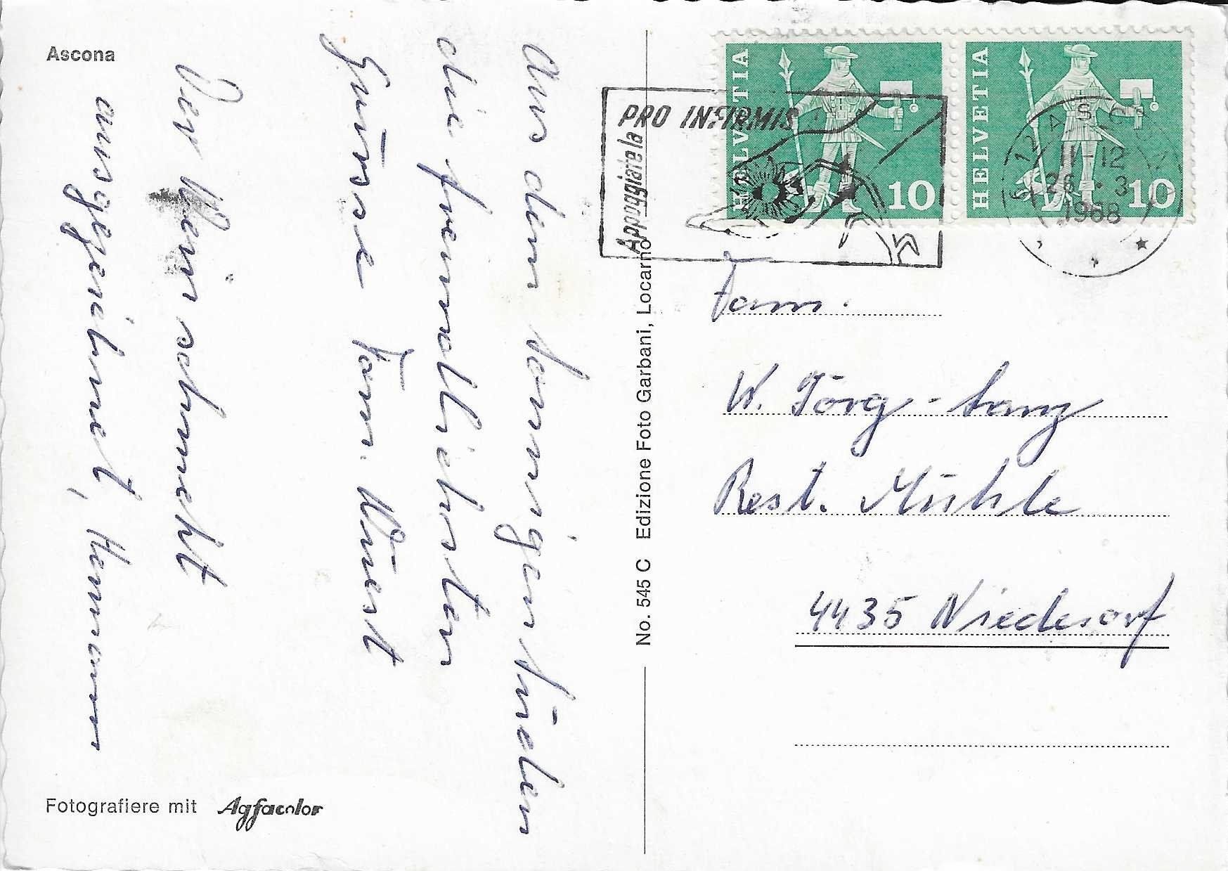 Cartoline postali: Ascona TI – Usato da Rothrist venduto da Stranglehold 1