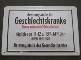 Blechschild-BERATUNGSSTELLE GESCHLECHTSK