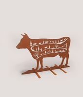 Vache décorative au design de la Poya en acier Corten 6mm