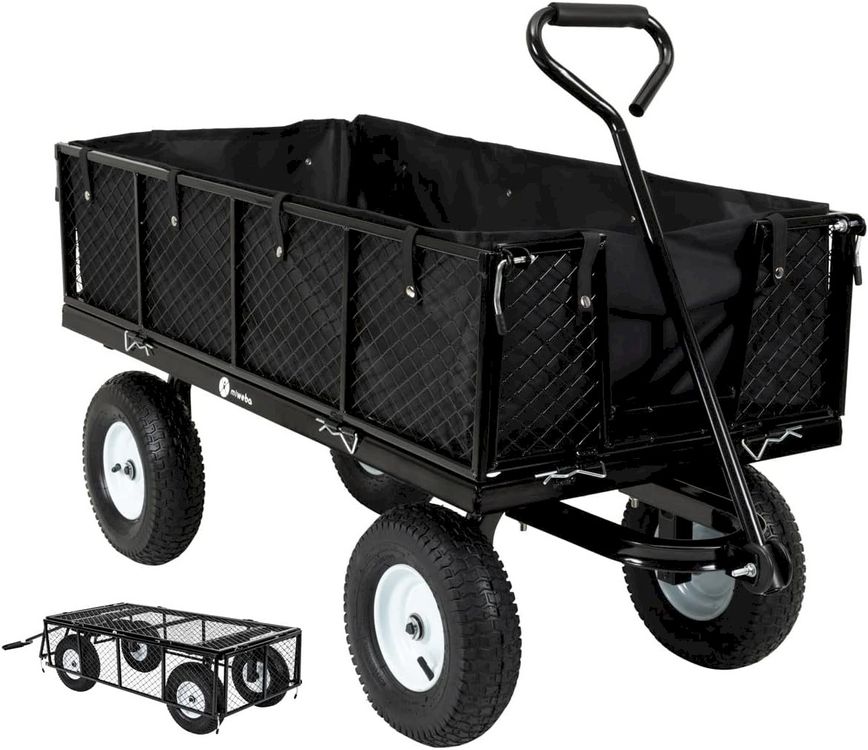 Chariot Pliable Miweba MB-20 – 100 Kg, Roues 20 Cm, Freins De Stationnement, Canopée UV50+, Rangement Compact