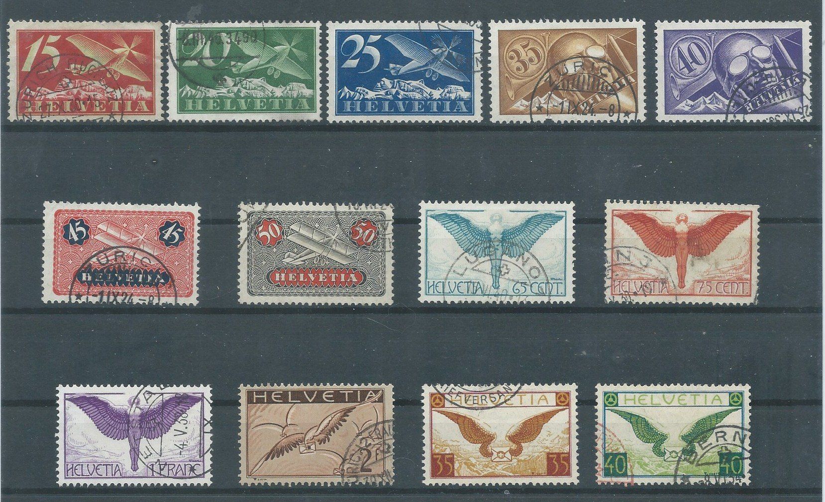 Tous les timbres: Flugpost ZNr. 3-15, Kat.Fr.910.- gestempelt – D'occasion à Mönchaltorf par Bantu7