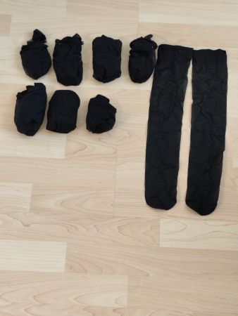 8 Paar schwarze Damen Kniestrümpfe